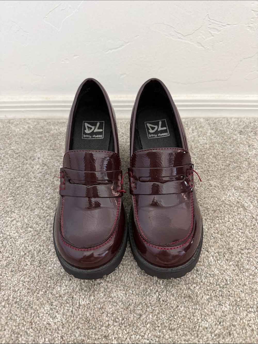 Diva Lounge Burgundy Patent Penny Loafers